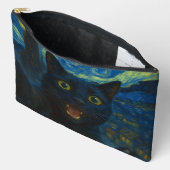 Pochette À Accessoires Chat noir Starry Nuit Van Gogh Chat Selfie (Ouvrir)