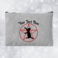 Chat noir Witchy Gold Star Red Pentagram Grey