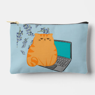 Pochette À Accessoires Chat orange de travail