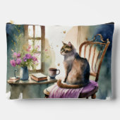 Pochette À Accessoires Chat sur chaise peinte (Recto)