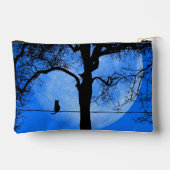 Pochette À Accessoires Chat sur une lune bleue fil (Verso)