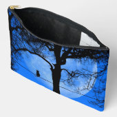 Pochette À Accessoires Chat sur une lune bleue fil (Ouvrir)