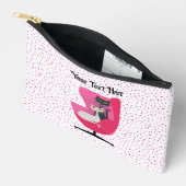 Pochette À Accessoires Chats atomiques Classé Colliers Diamants Pois rose (Ouvrir)