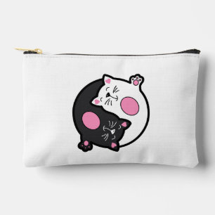 Pochette À Accessoires Chats endormis Yin Yang en noir et blanc