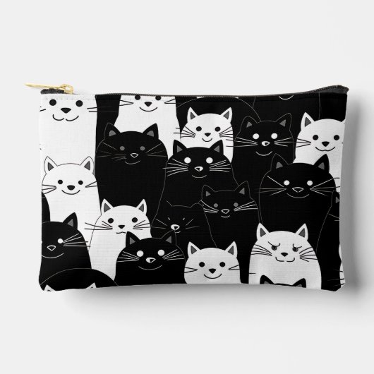 Pochette À Accessoires Chats noirs et blancs (Recto)