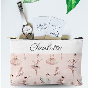 Pochette À Accessoires Chaussures Ballerina Pink Ballet Nom personnalisé