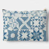 Pochette À Accessoires Cheater Traditionnel Patchwork Stars Quilt Blue (Verso)