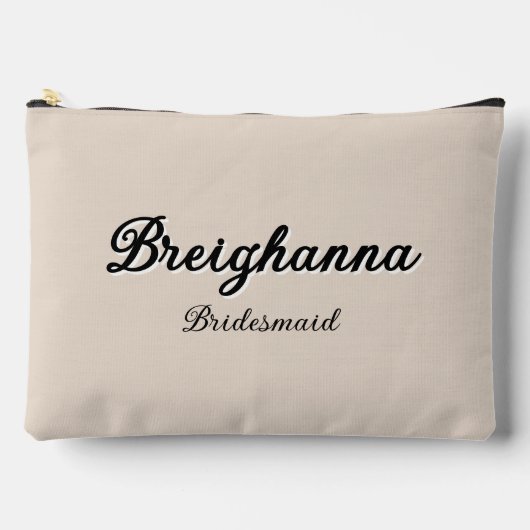 Pochette À Accessoires Chèque en diamant noir + beige (Recto)