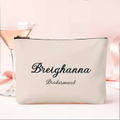 Pochette À Accessoires Chèque en diamant noir + beige