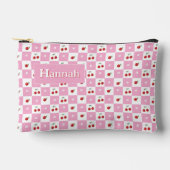 Pochette À Accessoires Cherry Pink And White Gingham Pattern Zipper Pouch (Recto)