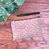 Pochette À Accessoires Cherry Pink And White Gingham Pattern Zipper Pouch
