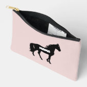 Pochette À Accessoires Cheval Noir & MAMA, Anniversaire, Joli Rose (Ouvrir)