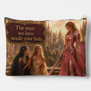 Pochette À Accessoires Chevalière rose victorieuse armurée Fantasy Fémini