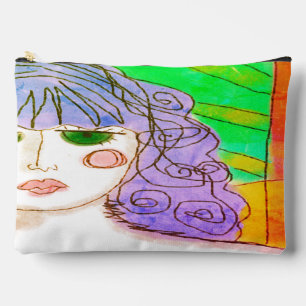Pochette À Accessoires Cheveux pourpre Art Abstrait