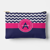 Pochette À Accessoires Chevron bleu foncé rose (Recto)