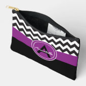 Pochette À Accessoires Chevron Noir Violet (Ouvrir)