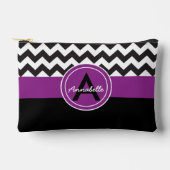 Pochette À Accessoires Chevron Noir Violet (Recto)