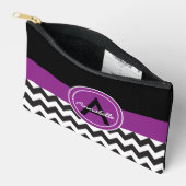 Pochette À Accessoires Chevron violet noir (Ouvrir)