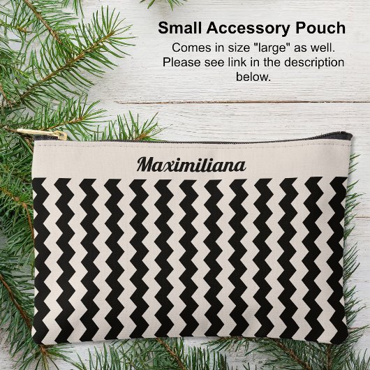 Pochette À Accessoires Chevrons au charbon de bois et ciment - PETITE val
