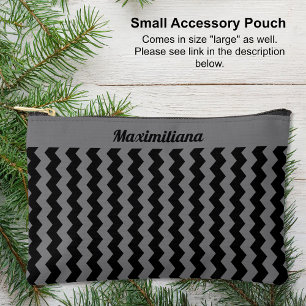 Pochette À Accessoires Chevrons gris et noirs - PETITE valise d'accessoir