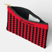 Pochette À Accessoires Chevrons rouges et noirs - PETITE valise d'accesso (Ouvrir)