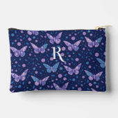 Pochette À Accessoires Chic Boho Motif Papillon Violet Monogramme (Verso)