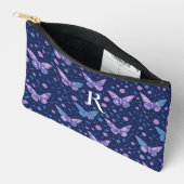 Pochette À Accessoires Chic Boho Motif Papillon Violet Monogramme (Ouvrir)