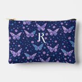 Pochette À Accessoires Chic Boho Motif Papillon Violet Monogramme (Recto)