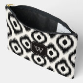 Pochette À Accessoires Chic chic noir diamant ivoire Ikat Monogramme (Ouvrir)