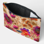 Pochette À Accessoires Chic crème crème motif floral (Ouvrir)