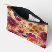 Pochette À Accessoires Chic crème crème motif floral (Ouvrir)