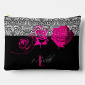 Pochette À Accessoires Chic dentelle & Roses Personnalisé (Recto)