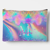 Pochette À Accessoires Chic holographique parties scintillant goutte mono (Recto)