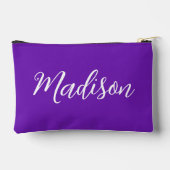 Pochette À Accessoires Chic Purple Name in Handwritten Script Custom (Verso)