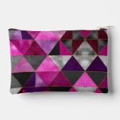 Pochette À Accessoires Chic rose violet gris géométrique (Verso)