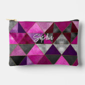 Pochette À Accessoires Chic rose violet gris géométrique (Recto)