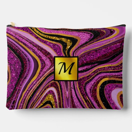 Pochette À Accessoires Chic Sparkle Parties scintillant marbre art rose o (Recto)