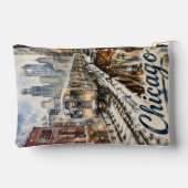 Pochette À Accessoires Chicago El Train in the Winter Snow (Verso)