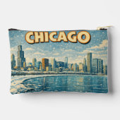 Pochette À Accessoires Chicago skyline and Lake Michigan in winter  (Verso)