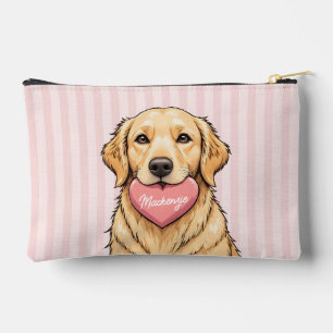 Pochette À Accessoires Chien mignon personnalisé avec cœur pour la Saint-