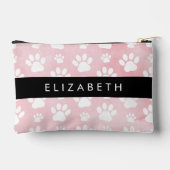 Pochette À Accessoires Chien Paws, White Paws, Aquarelles roses, Votre No (Verso)