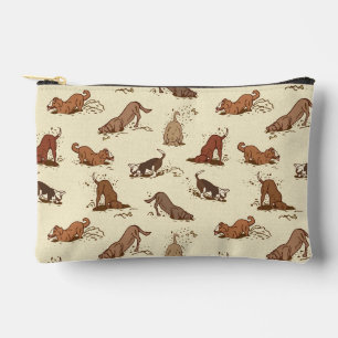Pochette À Accessoires Chiens de fouille - motif de vacances de plage.