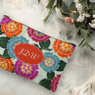 Pochette À Accessoires Chintz Meadow Floral Art Monogramme