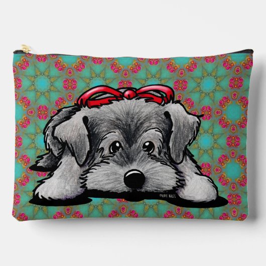 Pochette À Accessoires Chiot Schnauzer KiniArt (Recto)
