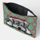 Pochette À Accessoires Chiot Schnauzer KiniArt (Ouvrir)