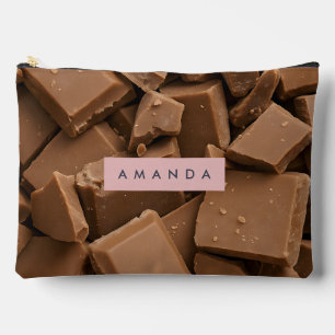 Pochette À Accessoires Chocolat au Lait Crémeux Personnalisé par Morceaux