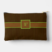 Pochette À Accessoires Chocolat avec rayures au citron vert (Verso)