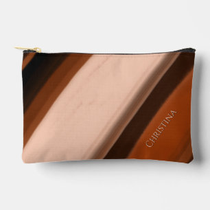 Pochette À Accessoires Chocolat Toffee Taupe Nom Personnalisé