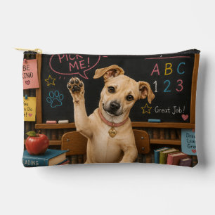 Pochette À Accessoires Choisis-moi ! Chien d'école mignon levant la patte