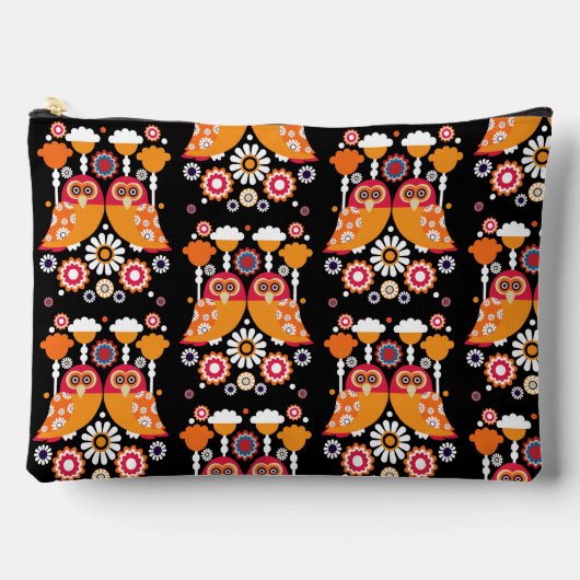 Pochette À Accessoires Chouette d'art populaire (Recto)